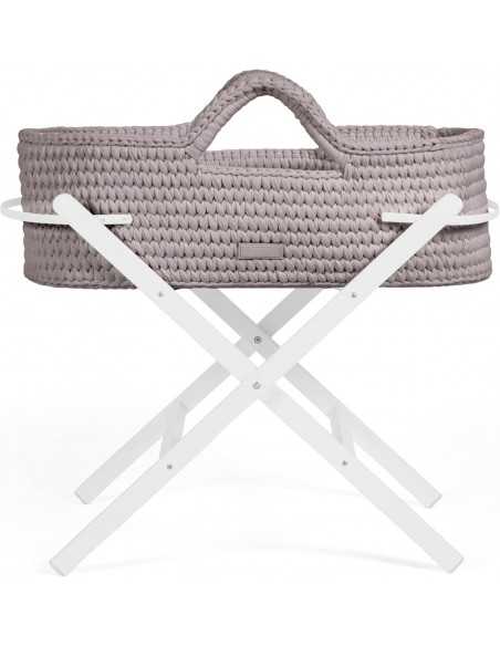 Ickle Bubba Nova Crochet Moses Basket & Foldable Stand-White/Tawny Ickle Bubba