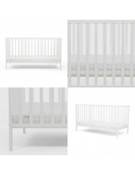 Ickle Bubba Hartley Classic Cot & Fibre Mattress-White Ickle Bubba