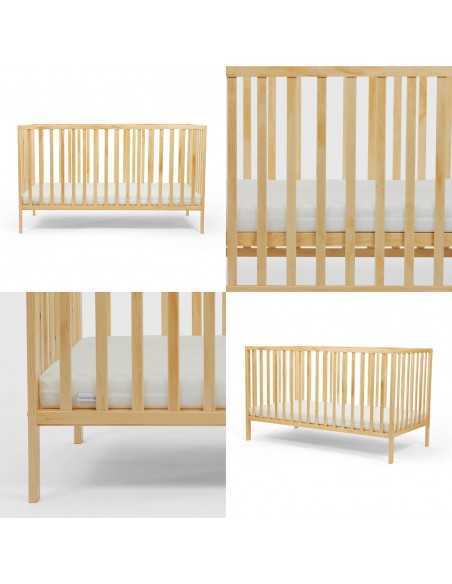 Ickle Bubba Hartley Classic Cot & Fibre Mattress-Pine Ickle Bubba