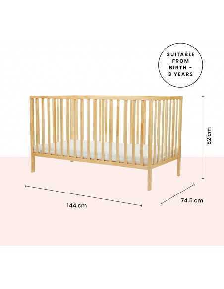 Ickle Bubba Hartley Classic Cot & All Seasons Premium Pocket Sprung Mattress-Pine Ickle Bubba