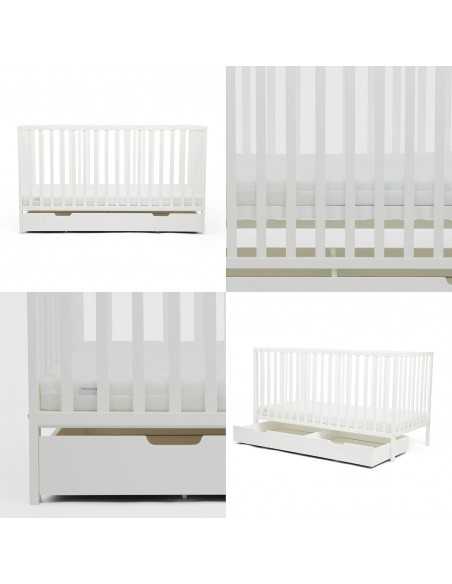 Ickle Bubba Hartley Classic Cot & Under Drawer-White Ickle Bubba