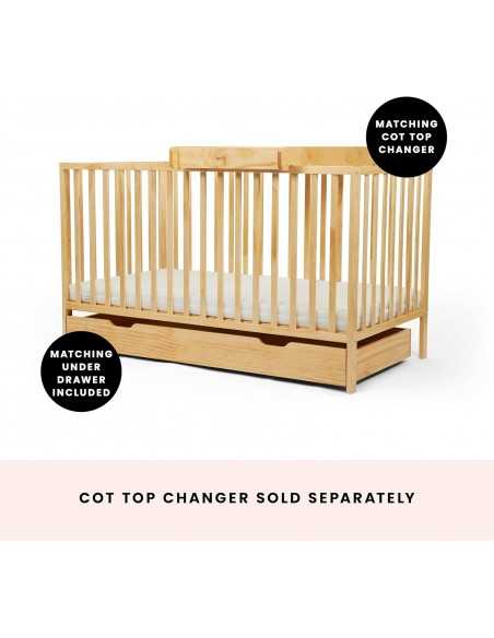 Ickle Bubba Hartley Classic Cot & Under Drawer-Pine Ickle Bubba