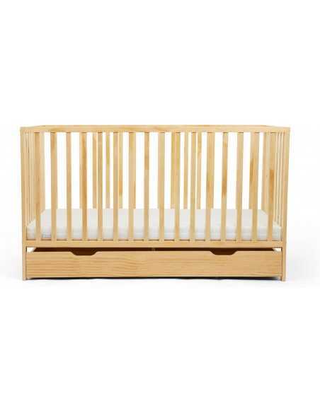 Ickle Bubba Hartley Classic Cot Under Drawer & Fibre Mattress-Pine Ickle Bubba