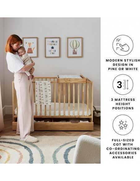 Ickle Bubba Hartley Classic 2 Piece Furniture Set & Fibre Mattress-Pine Ickle Bubba