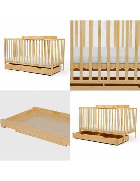Ickle Bubba Hartley Classic 2 Piece Furniture Set & Fibre Mattress-Pine Ickle Bubba