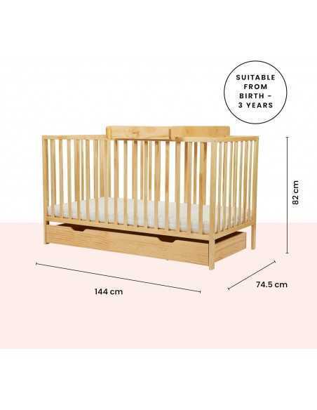 Ickle Bubba Hartley Classic 2 Piece Furniture Set & Premium Sprung Mattress-Pine Ickle Bubba