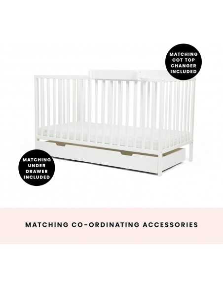 Ickle Bubba Hartley Classic 2 Piece Furniture Set & Fibre Mattress-White Ickle Bubba
