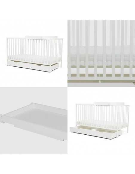 Ickle Bubba Hartley Classic 2 Piece Furniture Set & Fibre Mattress-White Ickle Bubba