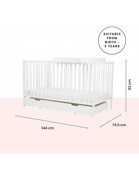Ickle Bubba Hartley Classic 2 Piece Furniture Set & Fibre Mattress-White Ickle Bubba