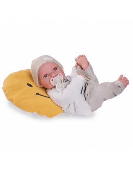 Muncas Antonio Juan Newborn Erik with Smile Cushion 42cm-Pink Roma