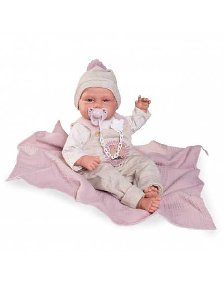 Muncas Antonio Juan Poseable Doll with Blanket 50cm-Pink Roma