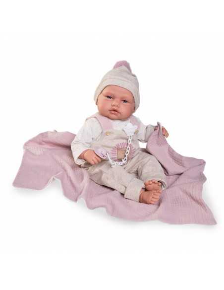 Muncas Antonio Juan Poseable Doll with Blanket 50cm-Pink Roma