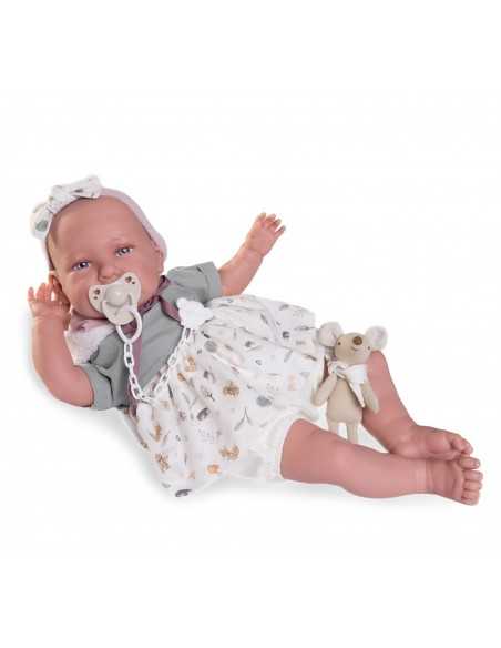 Muncas Antonio Juan Doll Reborn Daniela with Plush Toy 52cm-Grey Roma