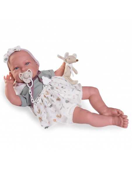 Muncas Antonio Juan Doll Reborn Daniela with Plush Toy 52cm-Grey Roma