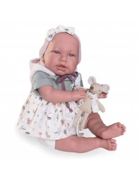 Muncas Antonio Juan Doll Reborn Daniela with Plush Toy 52cm-Grey Roma