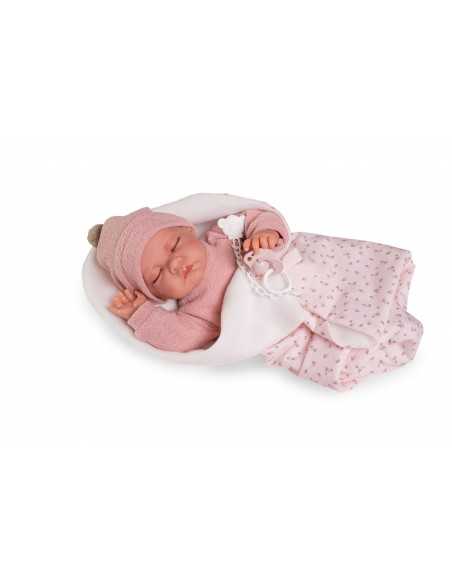 Muncas Antonio Juan Doll Newborn Luna with Blanket 42cm-Pink Roma