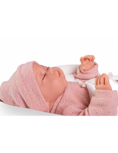 Muncas Antonio Juan Doll Newborn Luna with Blanket 42cm-Pink Roma