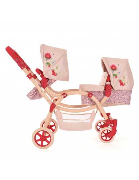 Roma RHS Twin Dolls Pram-Flora Collection Roma