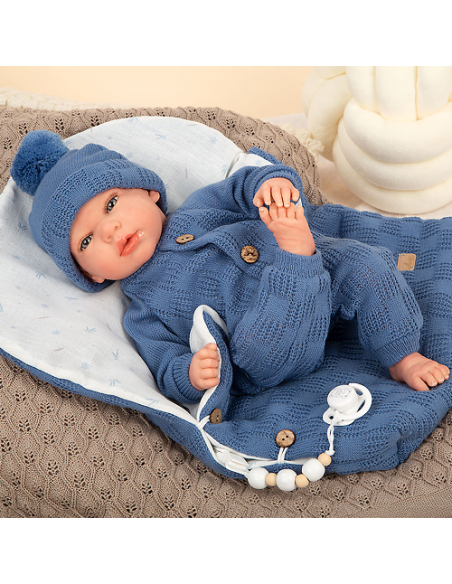 Arias Reborn Doll 40 cm Alberto Blue with Sleeping Bag - 98181 Arias Toys