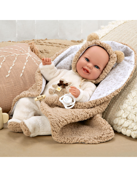 Arias Elegance 35 cm Babyto Brown with Blanket (Weighted Doll) - 60828 Arias Toys