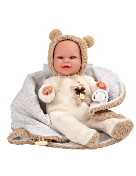 Arias Elegance 35 cm Babyto Brown with Blanket (Weighted Doll) - 60828 Arias Toys