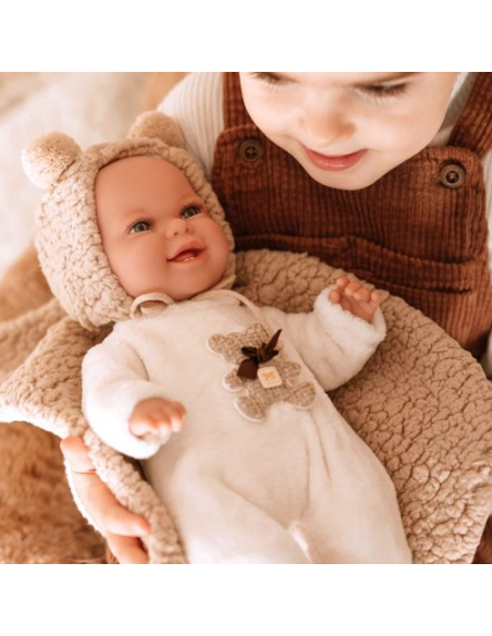 Arias Elegance 35 cm Babyto Brown with Blanket (Weighted Doll) - 60828 Arias Toys