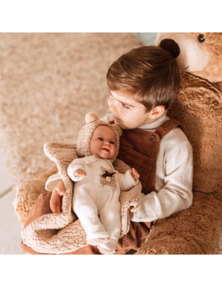 Arias Elegance 35 cm Babyto Brown with Blanket (Weighted Doll) - 60828 Arias Toys