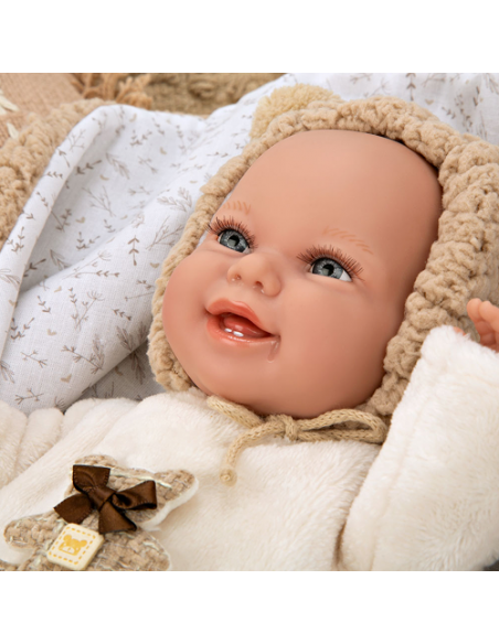 Arias Elegance 35 cm Babyto Brown with Blanket (Weighted Doll) - 60828 Arias Toys