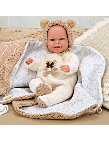 Arias Elegance 35 cm Babyto Brown with Blanket (Weighted Doll) - 60828
