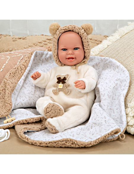 Arias Elegance 35 cm Babyto Brown with Blanket (Weighted Doll) - 60828 Arias Toys
