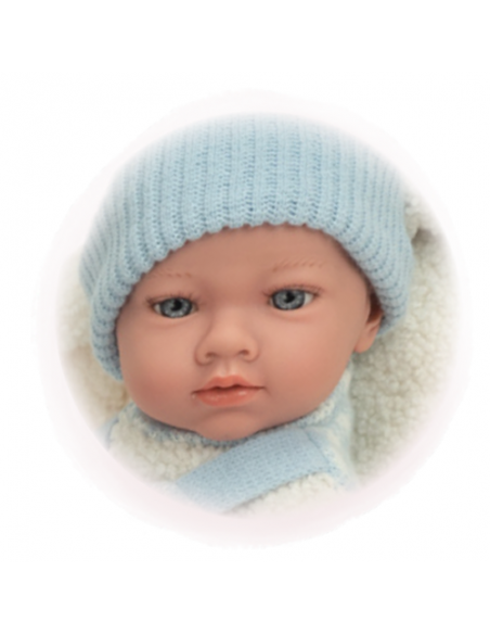 Arias Elegance 38 cm Aria Blue with Blanket (Weighted Doll, Vinyl Body, Boy) - 60987 Arias Toys