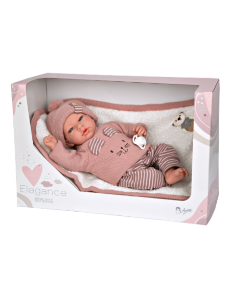 Arias Elegance 40 cm Andie Pink with Blanket (Weighted Doll) - 60802 Arias Toys