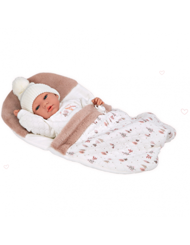 Arias Elegance Doll 40 cm Andie Pink with Sleeping Bag (Weighted Doll) - 60821