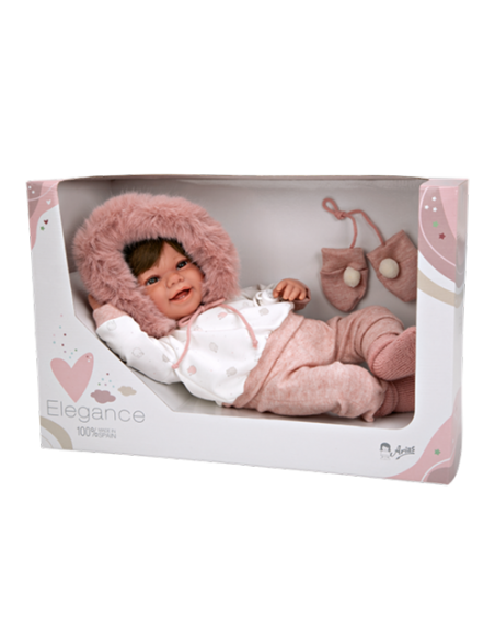 Arias Elegance 45 cm Zoe Pink with Mittens and Hair (Weighted Doll) - 65378 Arias Toys
