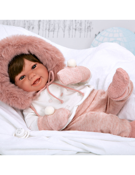 Arias Elegance 45 cm Zoe Pink with Mittens and Hair (Weighted Doll) - 65378 Arias Toys