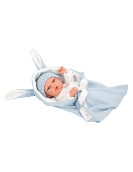 Arias Elegance Doll 30 cm Natal Blue with Sleeping Bag (Vinyl Body, Boy) - 60868 Arias Toys