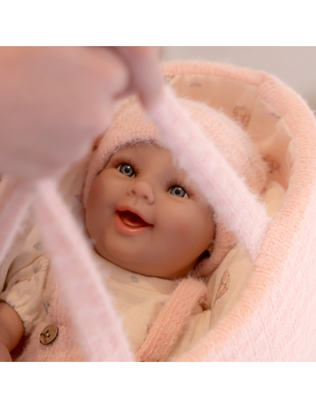 Arias Elegance 33 cm Gadi Pink with Carrycot (Vinyl Body, Girl) - 60889 Arias Toys