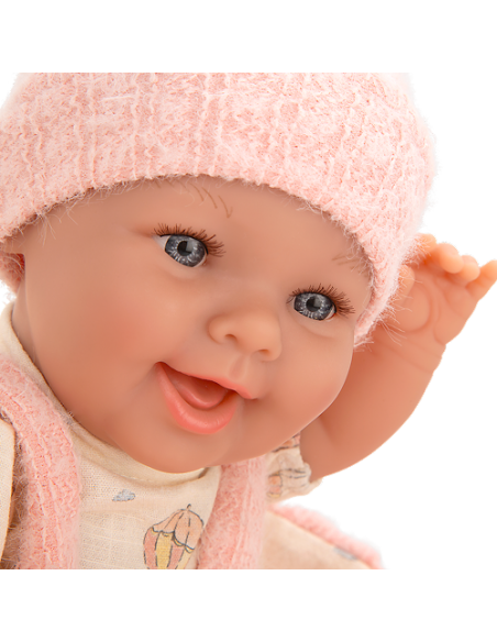 Arias Elegance 33 cm Gadi Pink with Carrycot (Vinyl Body, Girl) - 60889 Arias Toys