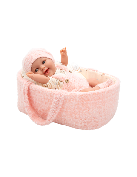 Arias Elegance 33 cm Gadi Pink with Carrycot (Vinyl Body, Girl) - 60889 Arias Toys