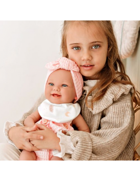 Arias Elegance 42 cm Zoe Pink with Changing Mat and Bib (Vinyl Body, Girl) – 65371 Arias Toys