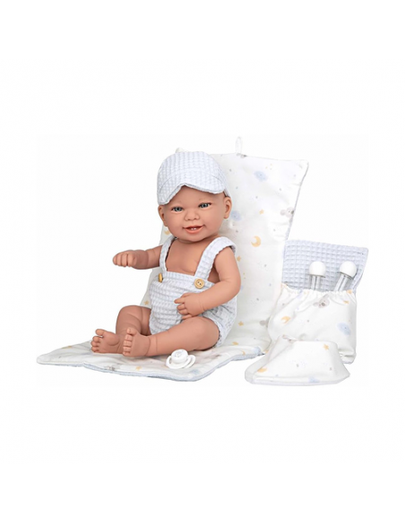 Arias Elegance 42 cm Zoe Blue with Changing Mat and Bib (Vinyl Body, Boy) – 65372 Arias Toys