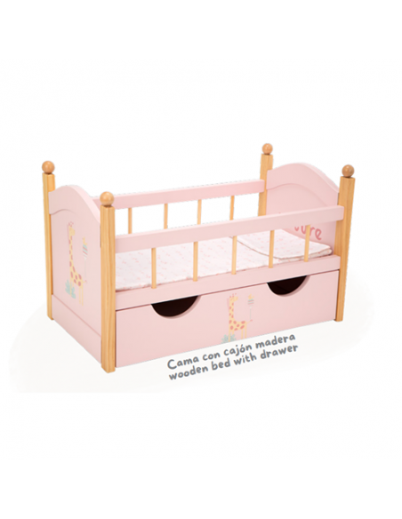 Arias Nature Doll Bed with Drawer – 21584 Arias Toys