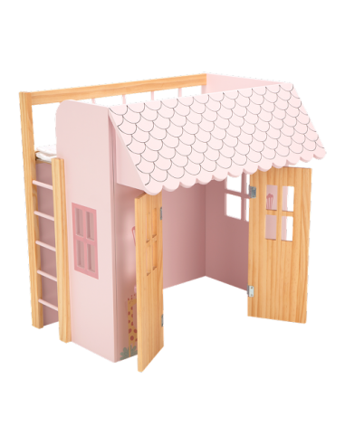 Arias Nature Wooden Bed / Wardrobe House (with 3 Hangers) – 21589