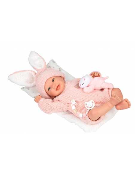 Arias Reborn Doll 45 cm Lucia Pink with Cushion and Teddy - 98196 Arias Toys