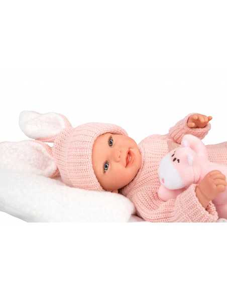 Arias Reborn Doll 45 cm Lucia Pink with Cushion and Teddy - 98196 Arias Toys