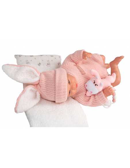 Arias Reborn Doll 45 cm Lucia Pink with Cushion and Teddy - 98196 Arias Toys
