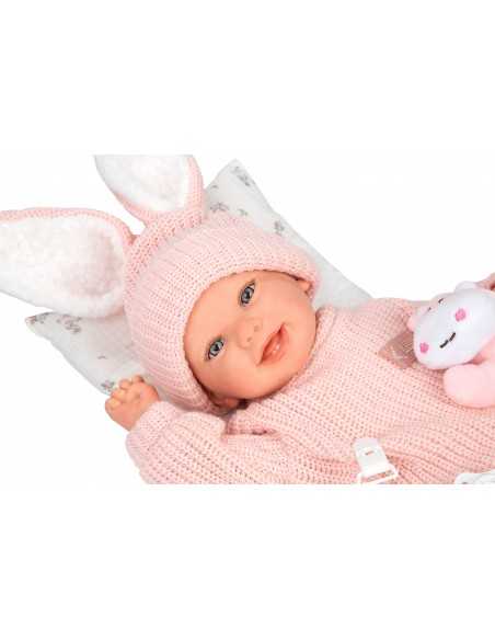 Arias Reborn Doll 45 cm Lucia Pink with Cushion and Teddy - 98196 Arias Toys