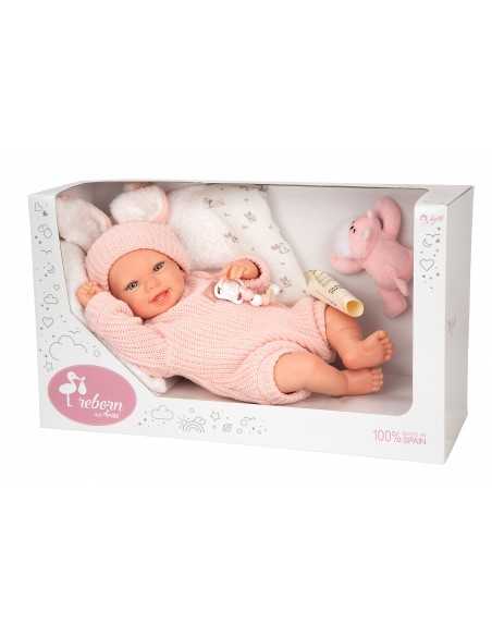 Arias Reborn Doll 45 cm Lucia Pink with Cushion and Teddy - 98196 Arias Toys