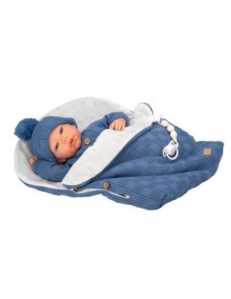 Arias Reborn Doll 40 cm Alberto Blue with Sleeping Bag - 98181 Arias Toys