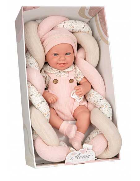 Arias Elegance Doll 42 cm Zoe Pink with Cushion (Vinyl Body, Girl) – 65373 Arias Toys